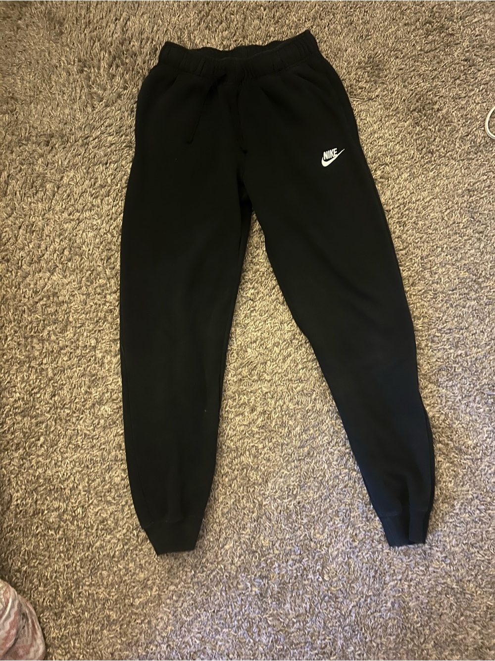 Nike Black Kids Jogger Sweatpants with White Logo
